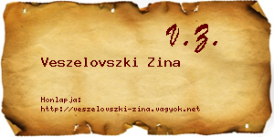 Veszelovszki Zina névjegykártya
